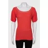 Red T-shirt with perforations