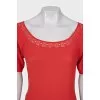 Red T-shirt with perforations