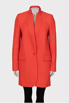 Wool and cashmere coat with button