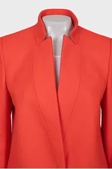 Wool and cashmere coat with button