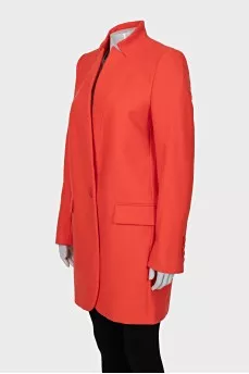 Wool and cashmere coat with button