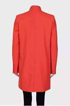 Wool and cashmere coat with button