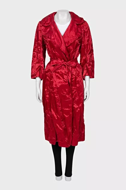 Satin wrap coat