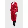 Satin wrap coat