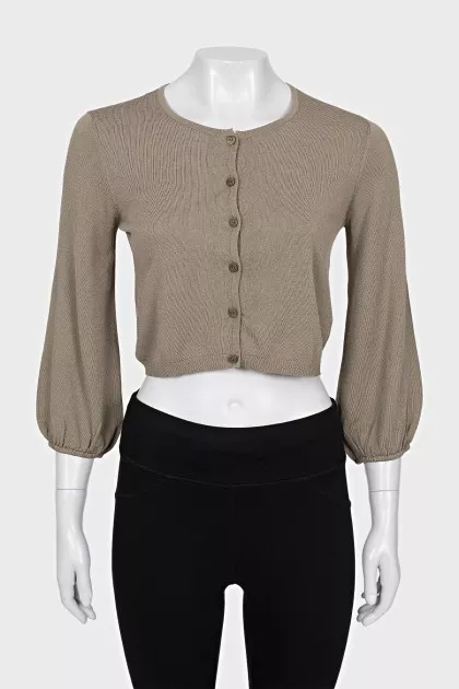Cropped grey cardigan