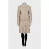 Sheepskin coat with zippers on the sleeves
