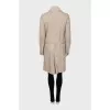 Sheepskin coat with zippers on the sleeves