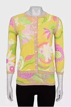 Floral Print Cardigan and T-Shirt Set