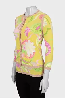 Floral Print Cardigan and T-Shirt Set