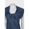 Blue mesh blouse
