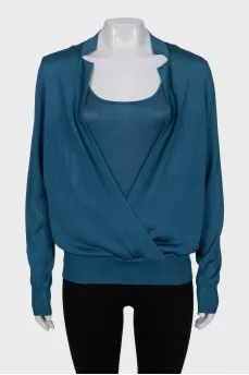 Silk set of a T-shirt and a jumper