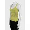 Green top with knitted elements