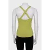 Green top with knitted elements
