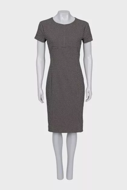 Black and white printed sheath dress