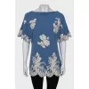 Blue blouse with lace
