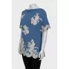 Blue blouse with lace
