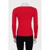 Red Pleated Pullover