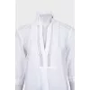 White striped shirt with lace