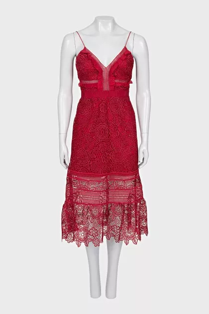 Fitted lace dress with pockets
