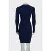 Ribbed dress with ties