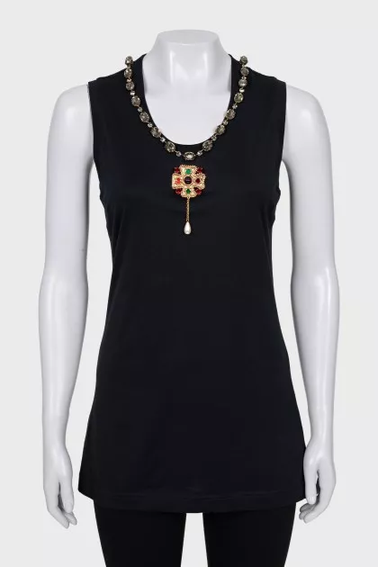 T-shirt with gold decor