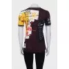 Straight T-shirt with combined print