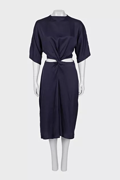 Dress with wide sleeves and zipper