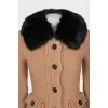 Knitted cardigan with removable fur