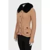 Knitted cardigan with removable fur