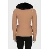 Knitted cardigan with removable fur