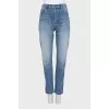 Mid-rise jeans with embroidered logo