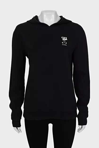 Straight cut hoodie with brand logo
