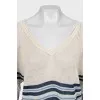 Semi-transparent jumper with fringe