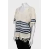 Semi-transparent jumper with fringe