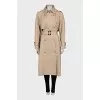 Beige trench coat with buckles