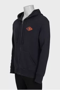Men's zip-up hoodie with back print