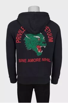 Men's zip-up hoodie with back print
