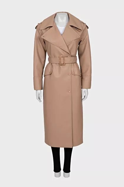 Beige raincoat with buttons