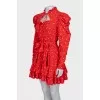 Red dress with floral print
