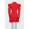 Red dress with floral print