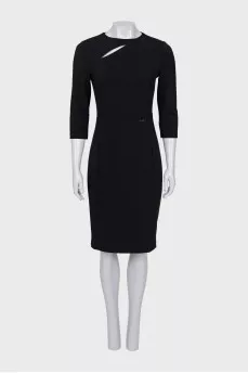 Fitted dress with a slit