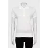 Semi-sheer polo shirt with buttons