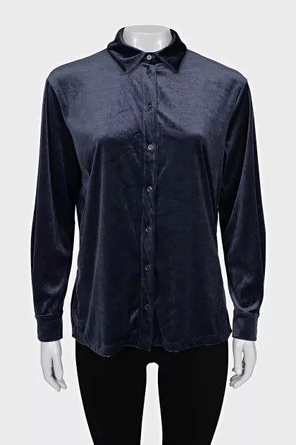 Velvet straight cut shirt