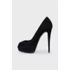 Suede stiletto heels