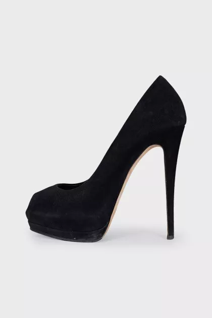 Suede stiletto heels