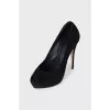 Suede stiletto heels