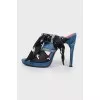 Мюлі джинсові на шпильці