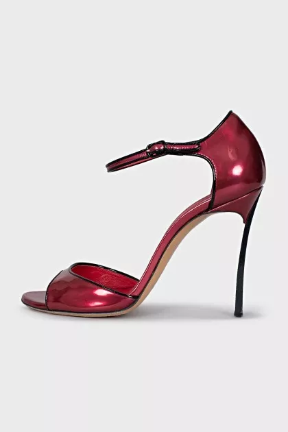 Patent leather red sandals