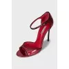 Patent leather red sandals