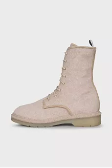 Short pile textile boots